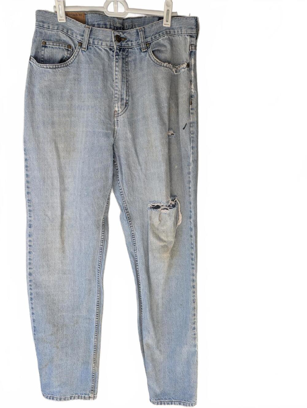 Vintage Chaps Denim Light Wash Women's Distressed Jeans Size 32x34